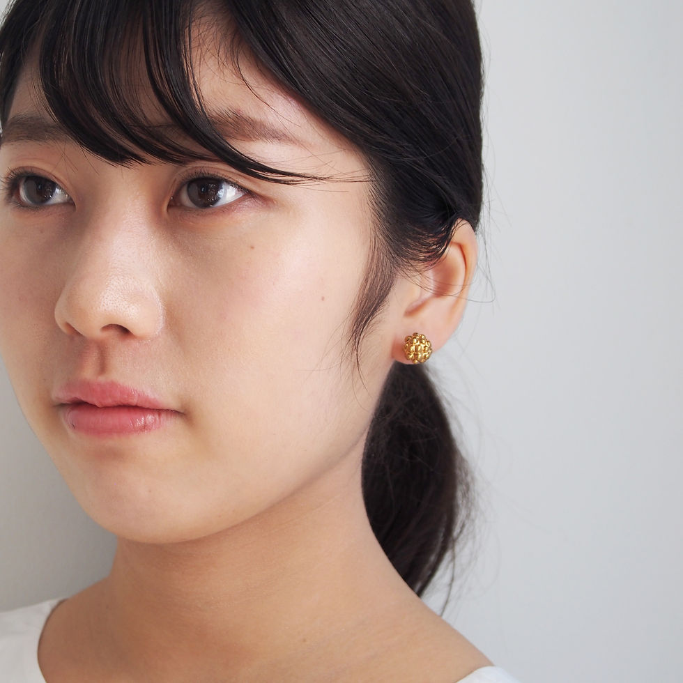 サムネイル： Gold Raspberry Earrings