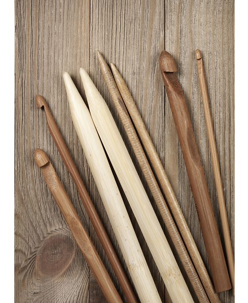 Wood and bamboo crochet hooks