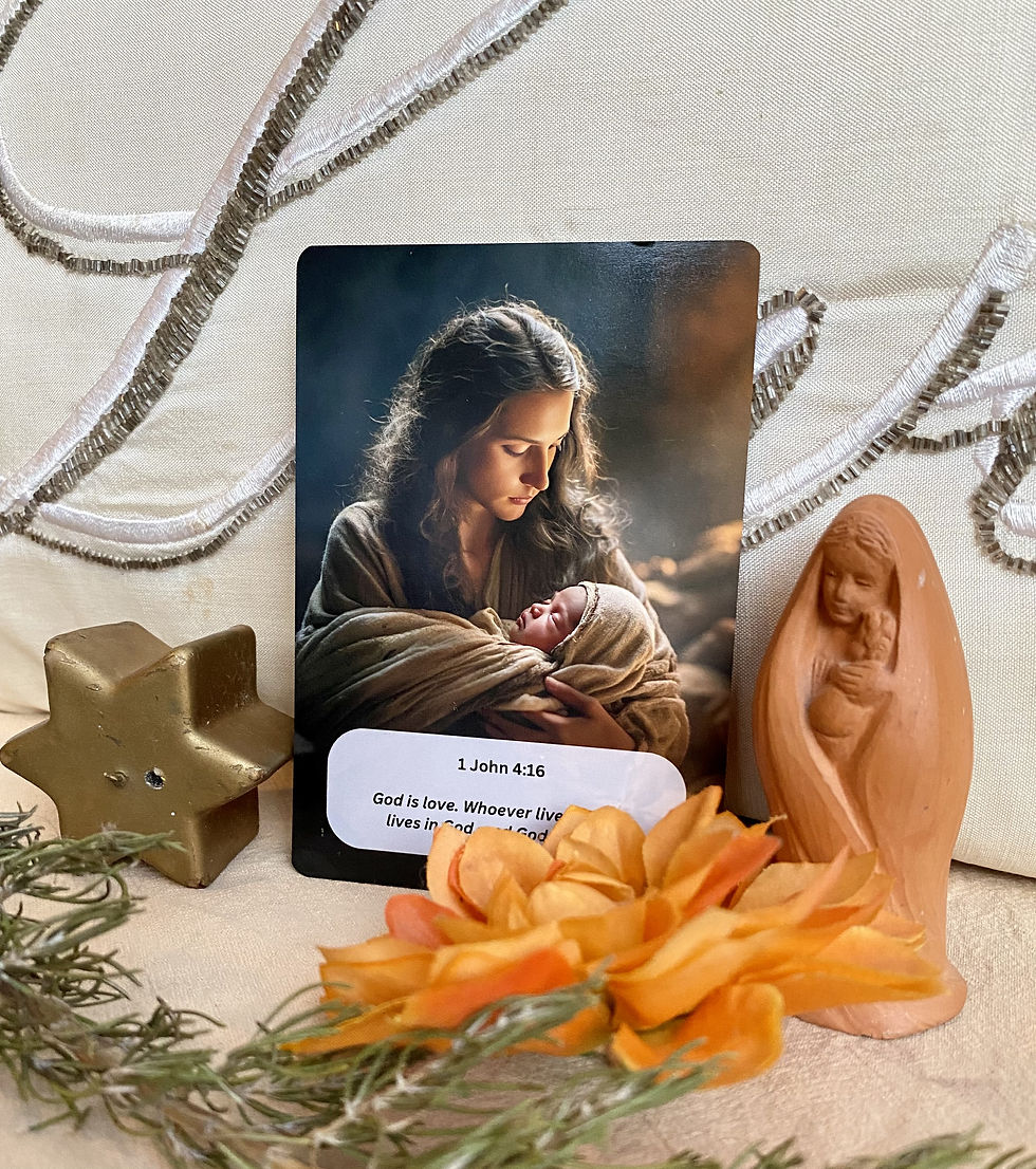 Bible verse card with 1 JOHN 4:16 