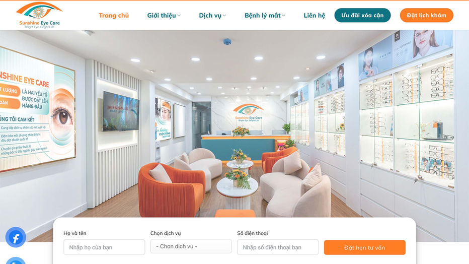 Thiết kế và lập trình trang web sunshineeyecare.com