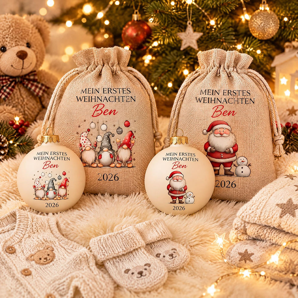 Miniaturbild: Personalisierte Weihnachtskugel Baby 2026, Mein erstes Weihnachten mit Namen, Ch