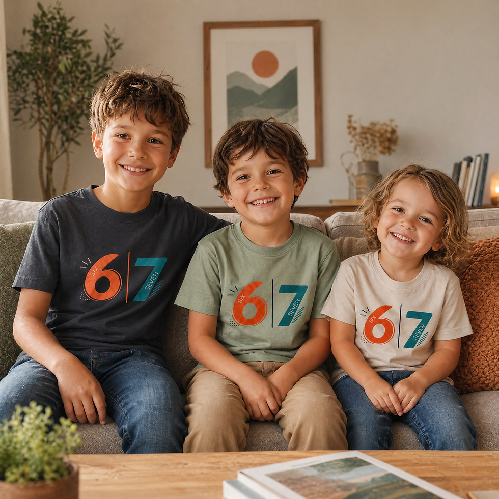 Miniaturbild: 6 7 sechs sieben Zahl six seven lustiges Geschenk T-Shirt 
