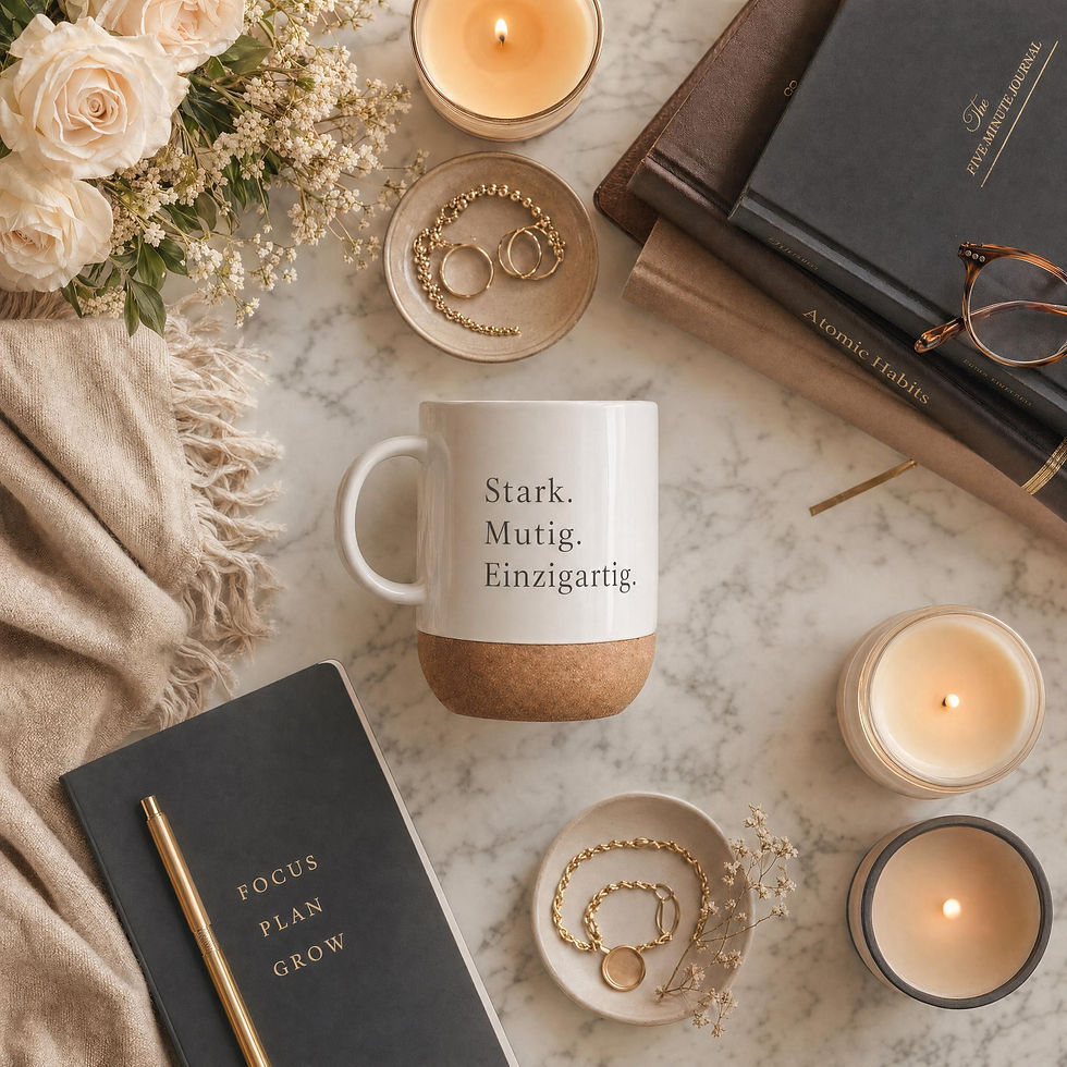 Miniaturbild: Becher Muttertag, Motivationsbecher, starke Frauen, weiss Kork, Empower