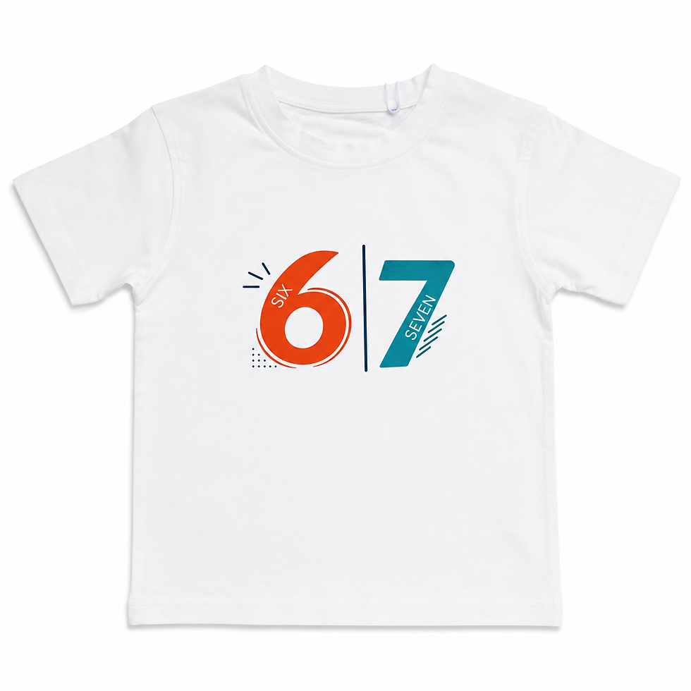 Miniaturbild: 6 7 sechs sieben Zahl six seven lustiges Geschenk T-Shirt 