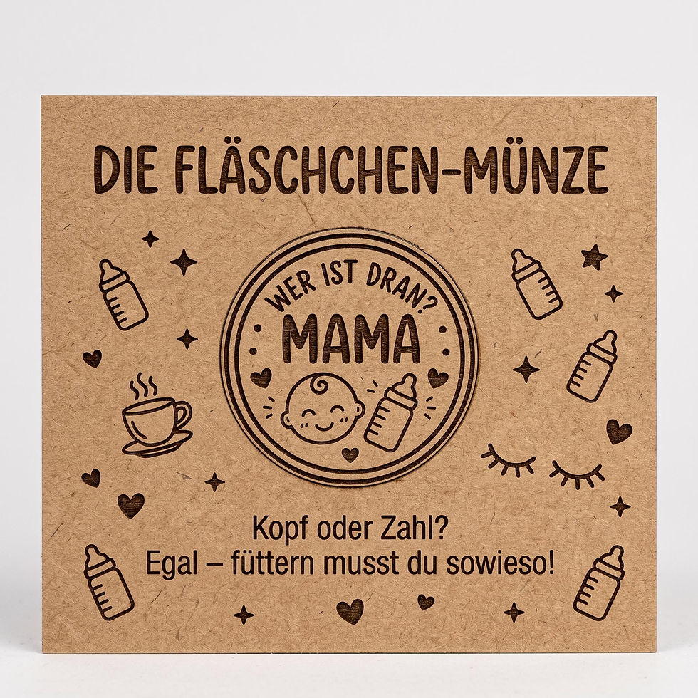 Miniaturbild: Fläschchen-Münze mit Erklärungskarte | Lustiges Geschenk für frischgebackene