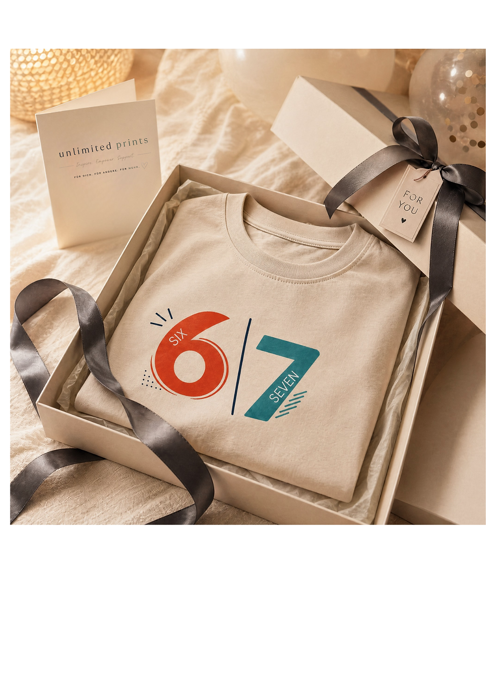 Miniaturbild: 6 7 sechs sieben Zahl six seven lustiges Geschenk T-Shirt 