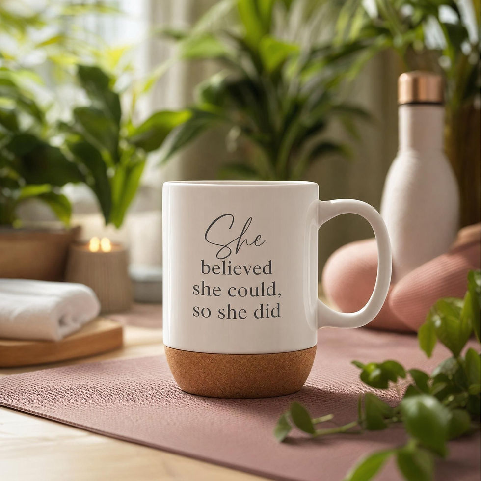 Miniaturbild: Becher Muttertag, Motivationsbecher, starke Frauen, weiss Kork, Empower
