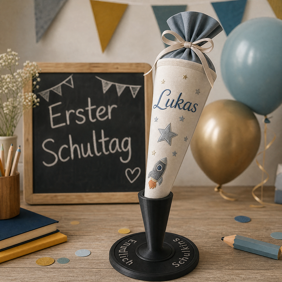 Miniaturbild: 3D-gedruckter Schultütenständer "Endlich Schulkind" | Halter für Schultüte