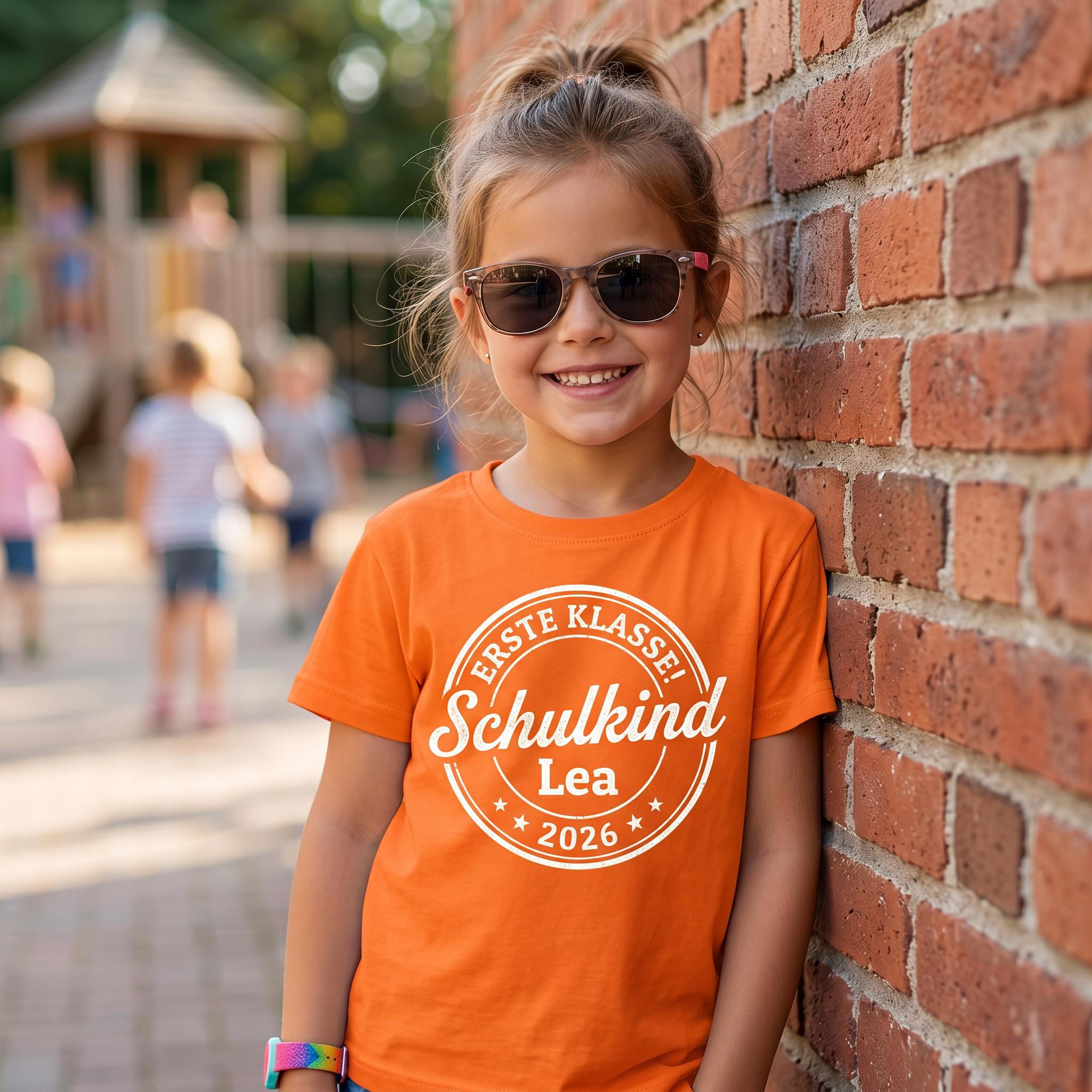 Endlich Schulkind T-Shirt, Personalisiertes Einschulungs-Shirt, Erstklässler