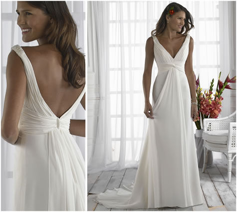 Sensual low back wedding dress
