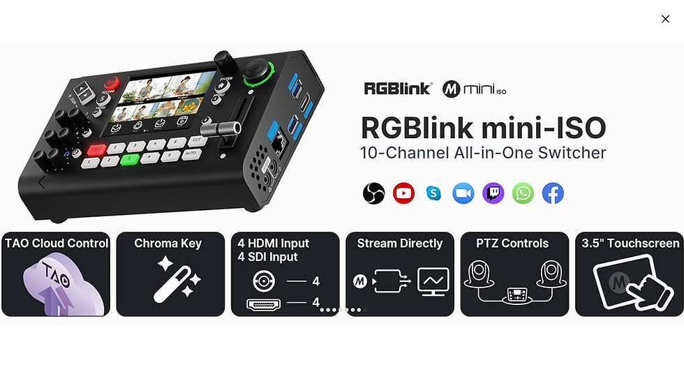 Thumbnail: RGBlink MINI-ISO 10-Channel Video Mixer Switcher