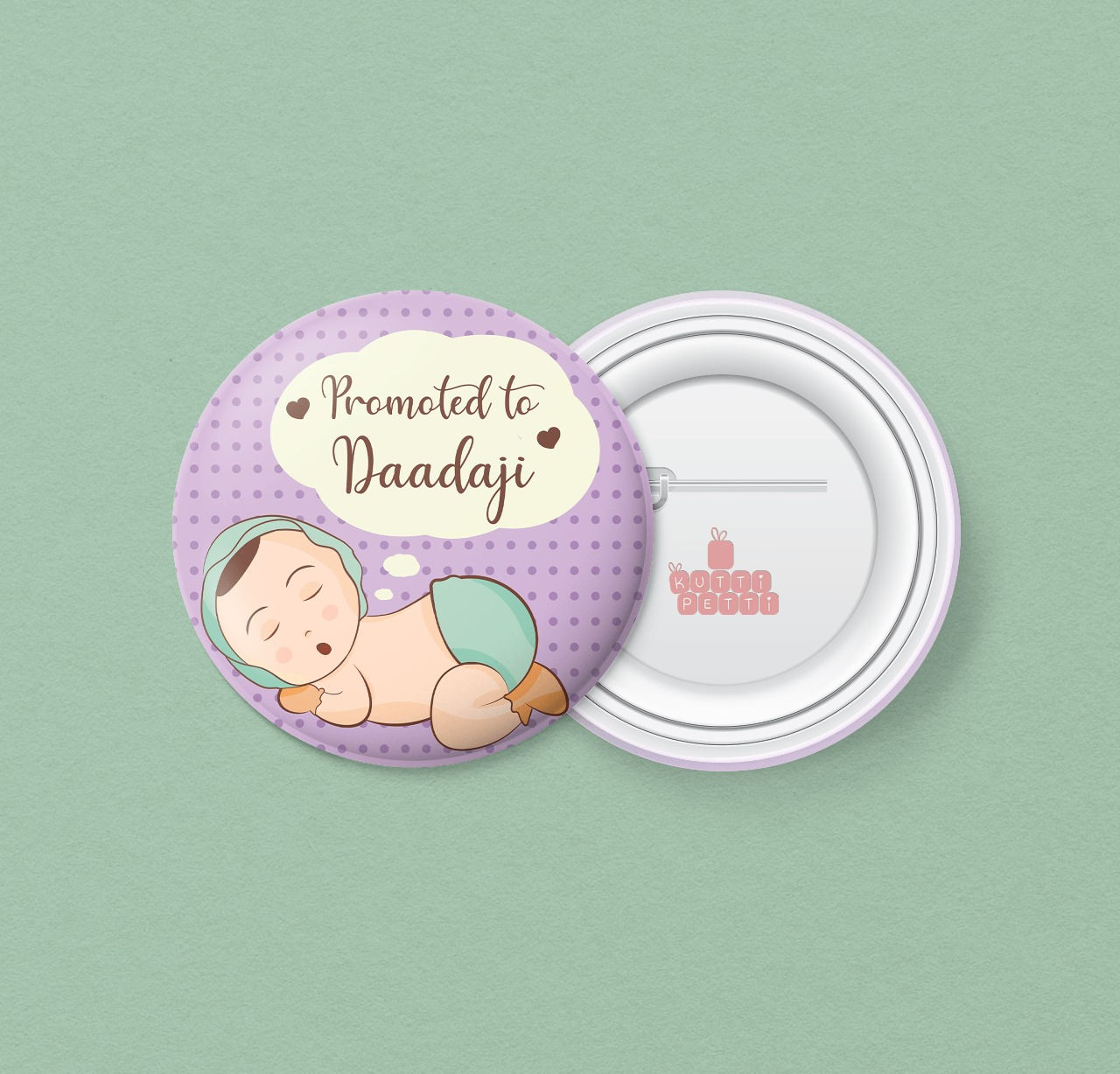Daadaji Pin Badge for Pregnancy Announcement (Glossy, 58mm)