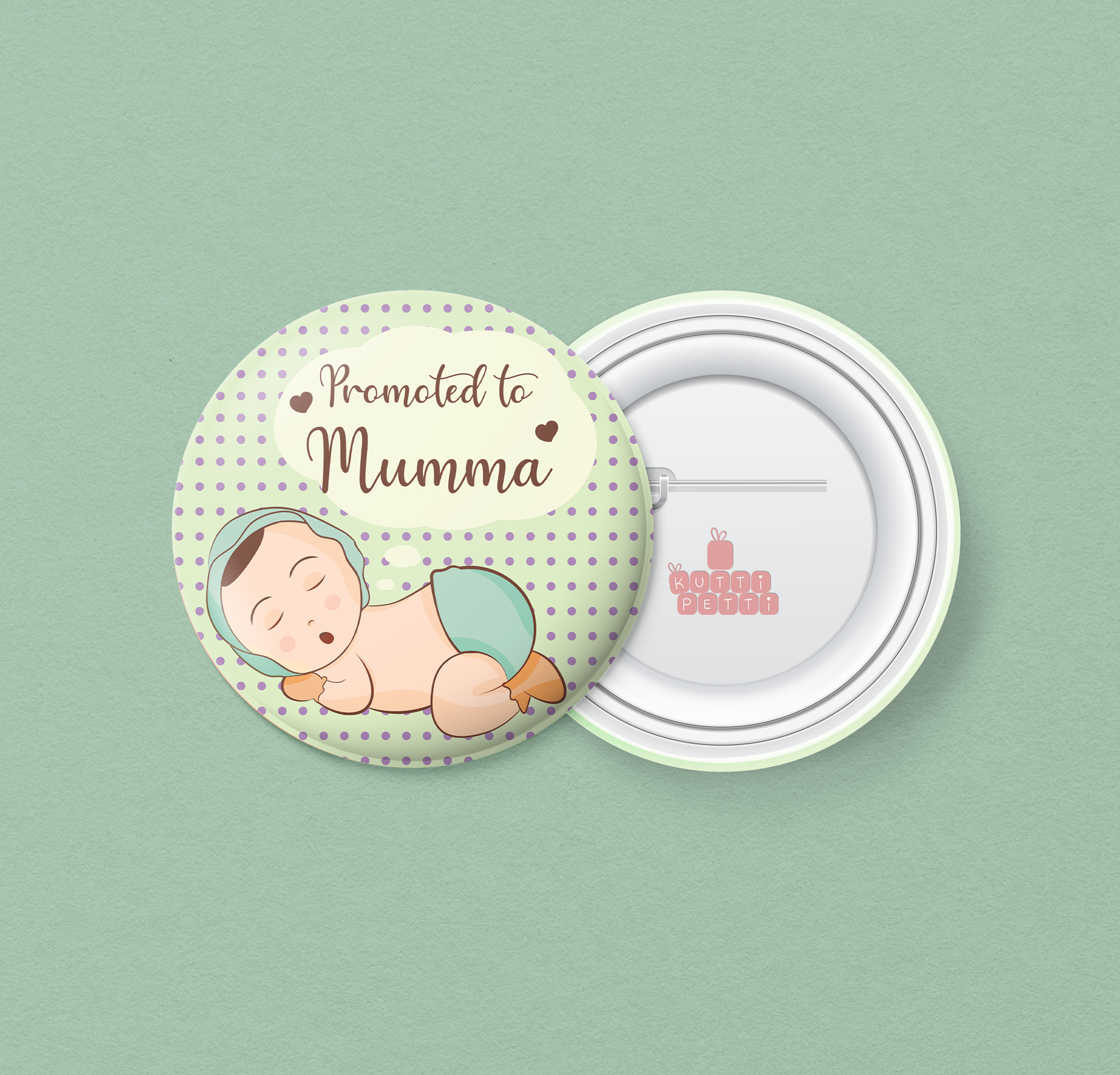 Mumma Pin Badge for Pregnancy Announcement (Glossy, 58mm)