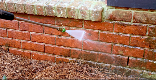 House brick cleaning using a pressure washer