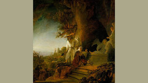Christ and St Mary Magdalen at the Tomb by Rembrandt van Rijn