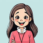 create me a simple cartoon face of a funny happy tutor girl.jpg