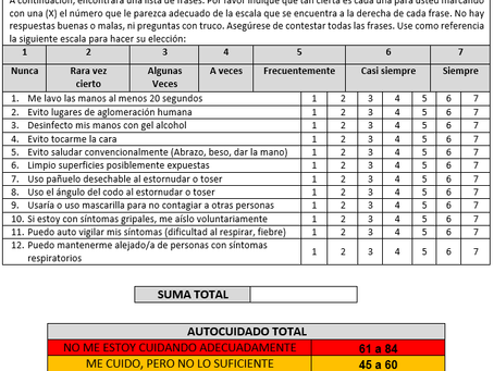 AUTOEVALUACIÓN CONDUCTUAL PARA EL CUIDADO FRENTE A LA EMERGENCIA SANITARIA COVID-19