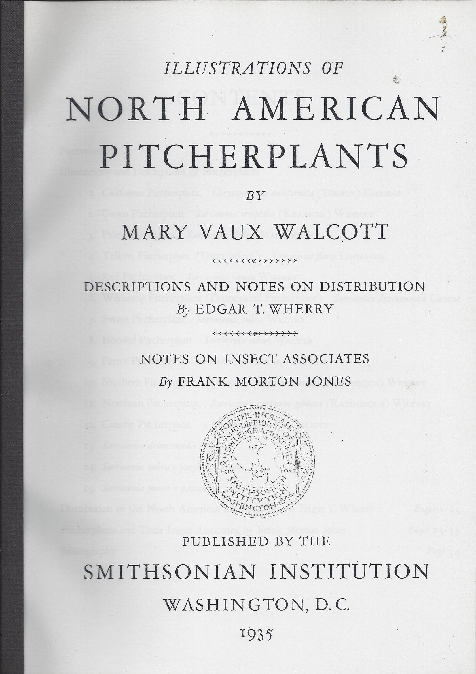 Illustrations of North American Pitcher Plants - Walcott