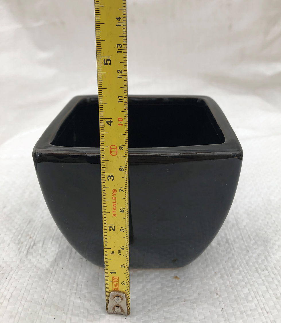 Thumbnail: Ceramic Black Square Pot - 03-DOL14 BLA