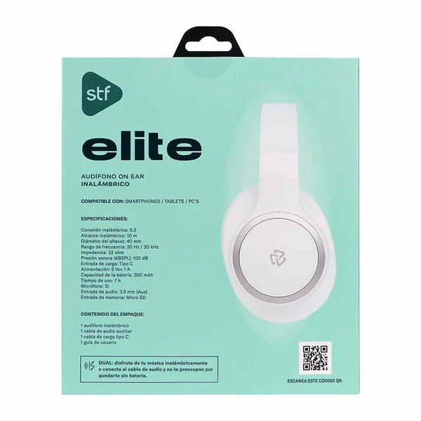 Miniatura: Audifonos Inalámbricos On Ear Elite STF 7hrs Uso Rosa / Blanco / Negro