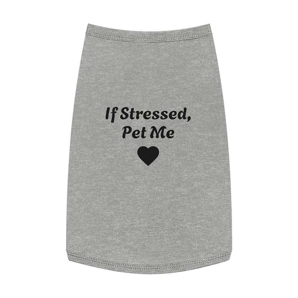 Thumbnail: Pet Tank Top — "If Stressed, Pet Me" Dog Shirt with Heart Graphic