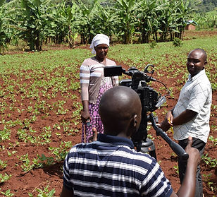 Prof. Tinka C. Muhwezi and Nelson Walozi interview a farmer in Kapchorwa on video