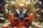 Gloomy Donald Trump is seated on an ornate throne made of golden gears and mechanisms, holding loose red control strings that fall across his lap. US dollar bills rain down around him against a dense background of interlocking cogs. Bold text reads 'MANIPULATOR'. Symbolic image representing Trump’s strategic gamble on Iran and his long-term ambitions for Middle East dominance.