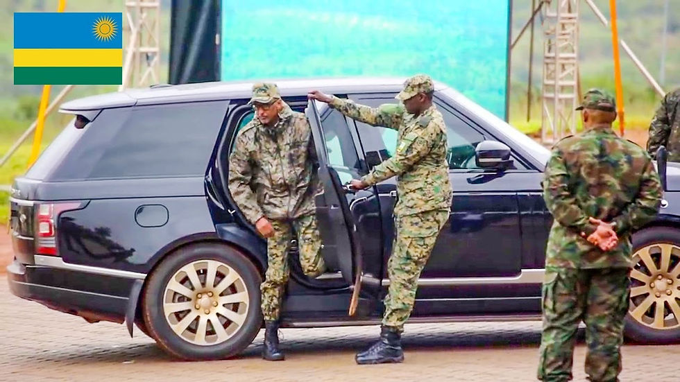 President Kagame steps out of his armored Range Rover