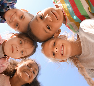 5 children looking down