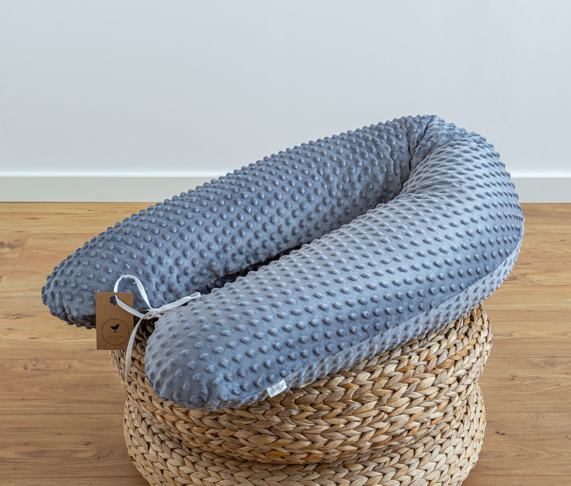 Schlafen Kissen Stillkissen Schwangerschaftskissen Seitenschläferkissen Graphit MINKY grau Lagerungskissen Relaxkissen