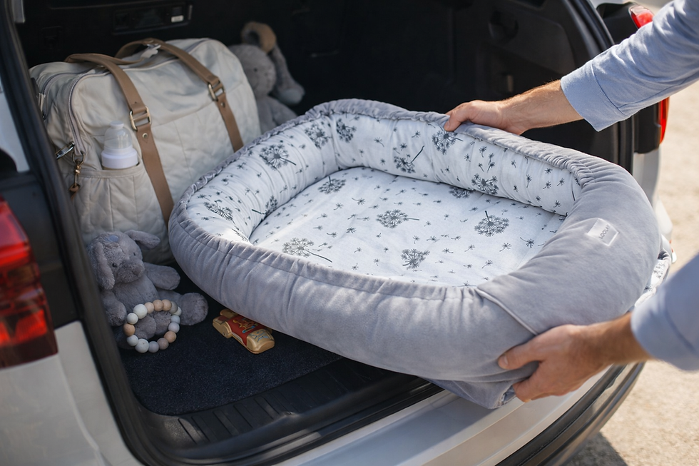 Miniaturbild: BABYNEST Samt VELOURS Grau/ Pustelblume Weiß Nestchen Babynestchen SOLO und SETS
