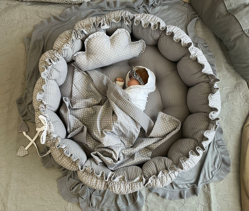 Miniaturbild: WAFFELPIQUE Baumwolle XXL Premium ENGELSNEST SET Babynest Babykokon Decke Kissen