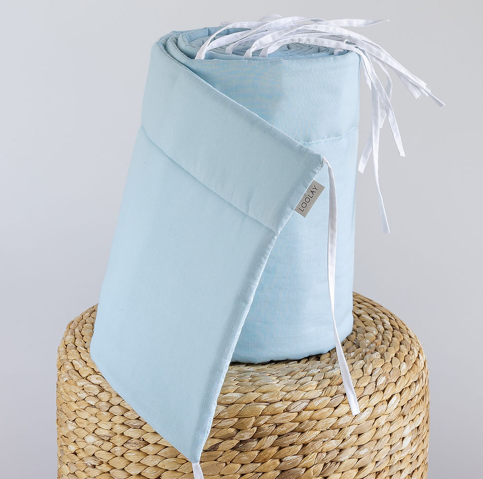 100% HELLBLAU Meerblau BETTUMRANDUNG für 140×70 cm und 120×60 cm Babybett