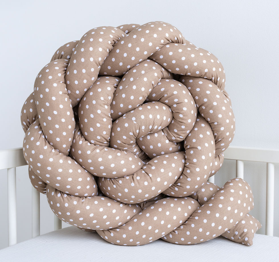 Miniaturbild: Punkte BRAUN Baumwolle Premium Geflochtene Dekokissen Bettschlange Zuglufstopper