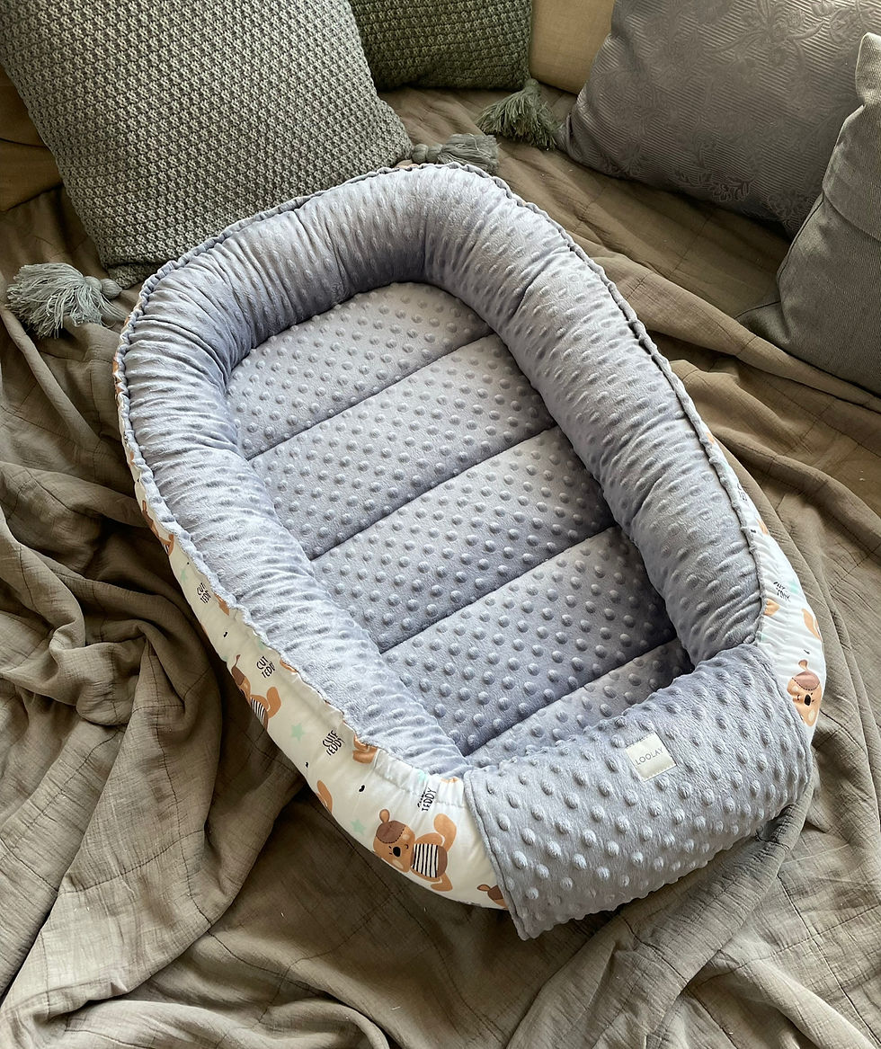 Miniaturbild: TEDDY Bettnestchen MINKY Graphit Baumwolle BABYNEST Babykokon Nestchen Neugeborene Babyausstattung Baby Reisebett