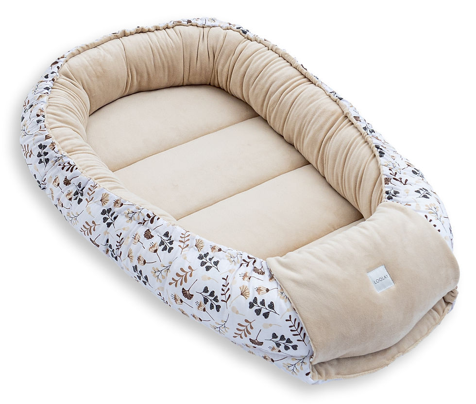 Miniaturbild: BABYNEST Samt VELOURS Beige/ Blumen Braun Nestchen Babynestchen SOLO und SETS
