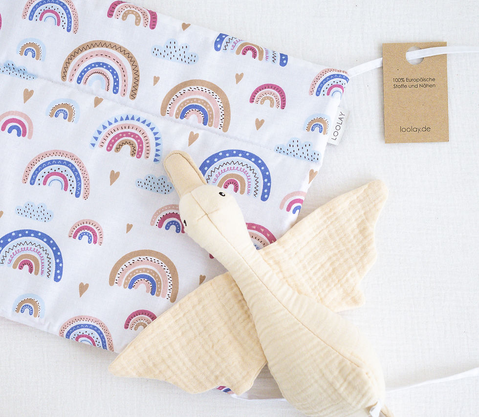 REGENBOGEN Baumwolle BETTUMRANDUNG für 140×70 cm und 120×60 cm Babybett