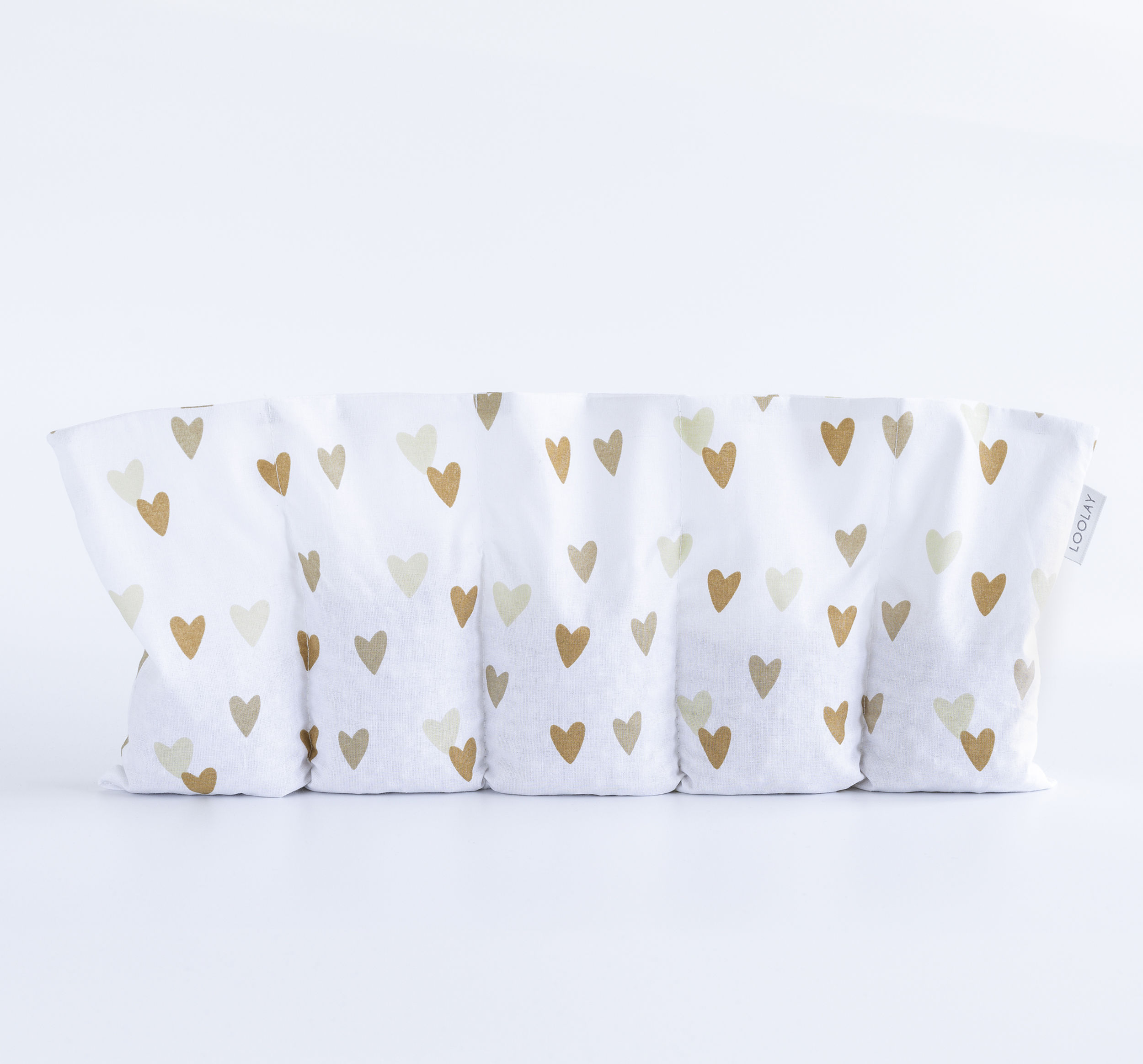 Kirschkernkissen 50x20cm 5-Kammern Wärmekissen Wärme Kälte Kompresse HERZ Beige