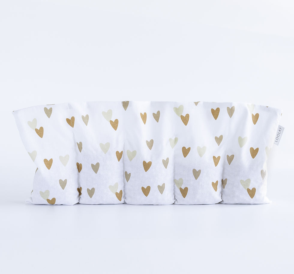 Kirschkernkissen 50x20cm 5-Kammern Wärmekissen Wärme Kälte Kompresse HERZ Beige