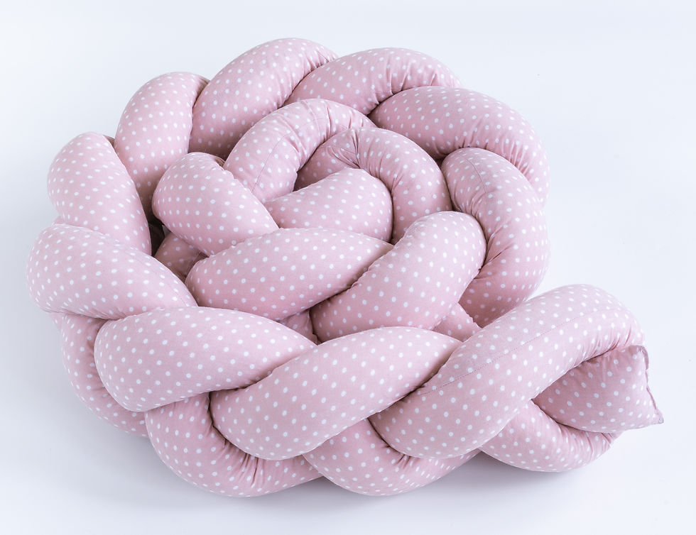 Miniaturbild: Punkte ROSA Baumwolle Premium Geflochtene Dekokissen Bettschlange Zuglufstopper
