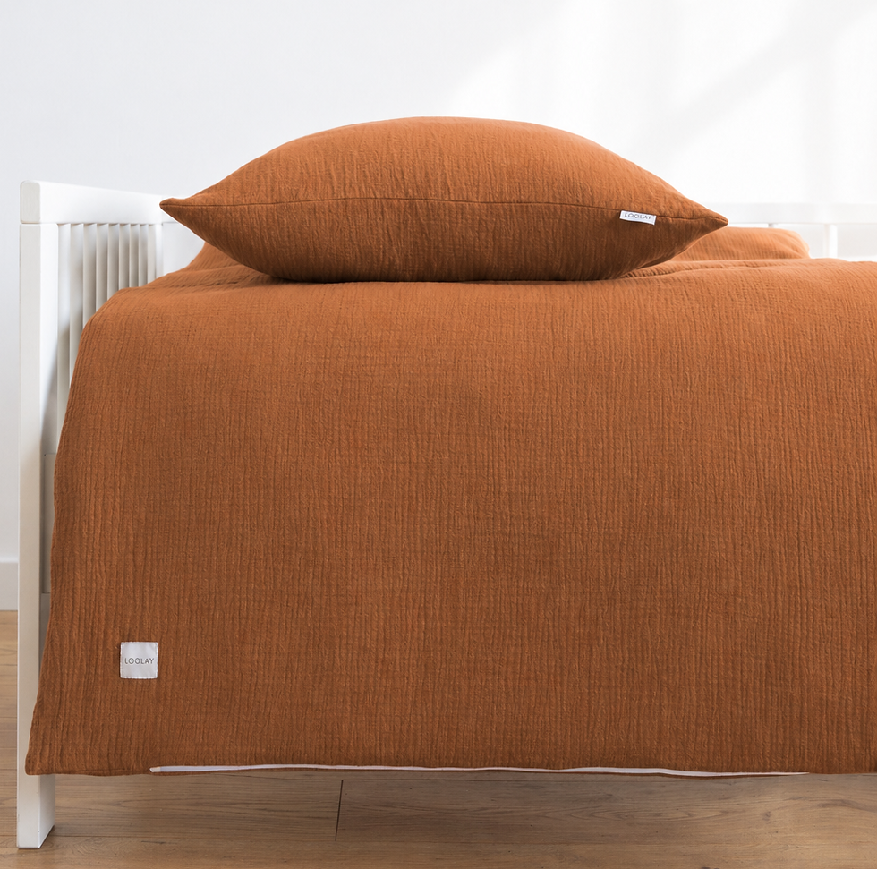 MUSSELIN Kinderbettwäsche Baby Jugend Bettwäsche Standard & IKEA - BRAUN Karamell