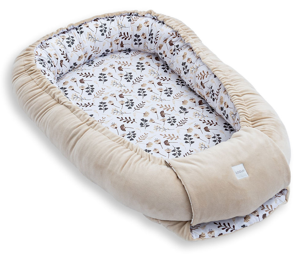 Miniaturbild: BABYNEST Samt VELOURS Beige/ Blumen Braun Nestchen Babynestchen SOLO und SETS