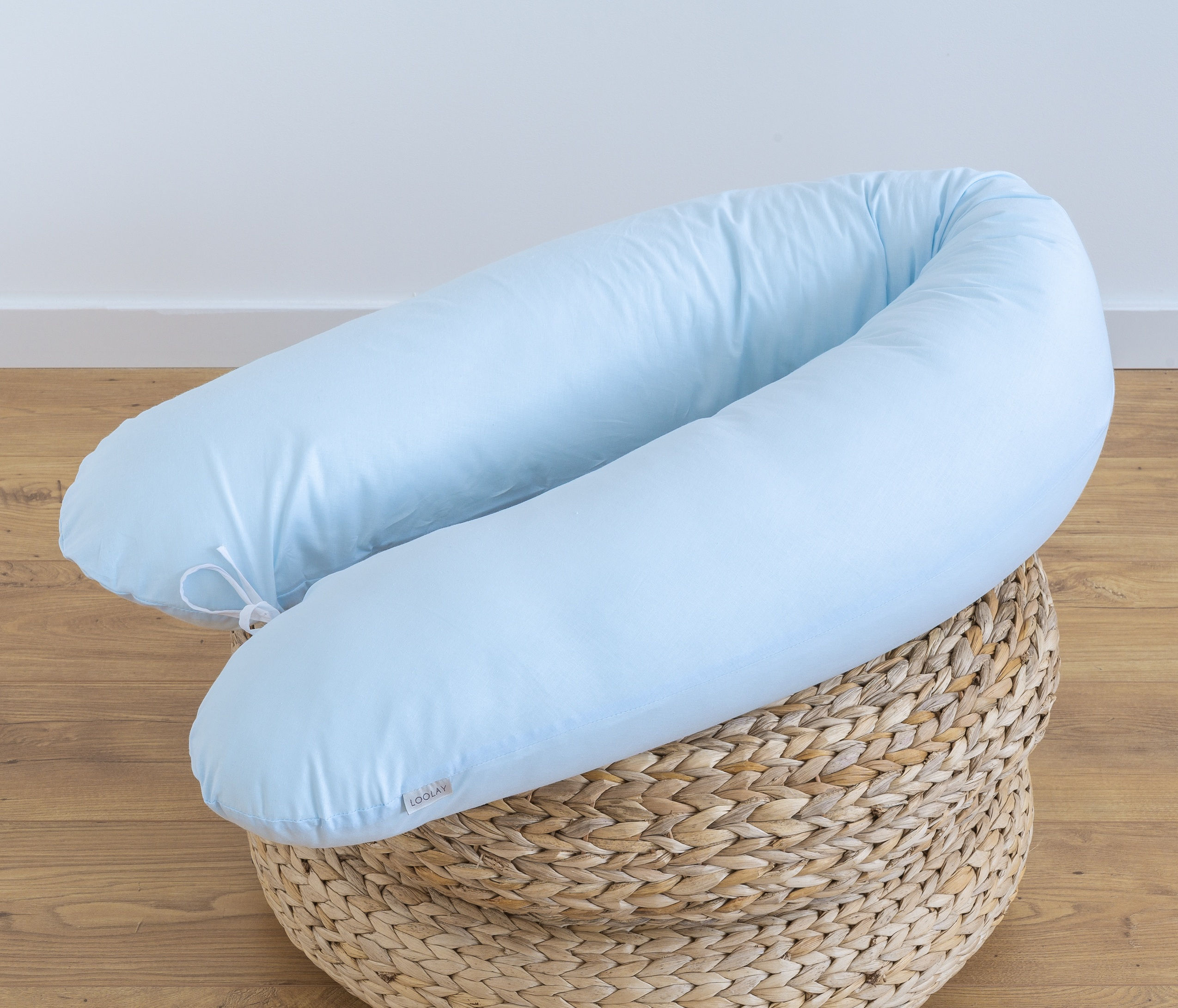 Stillkissen Seitenschläferkissen Schwangerschaftskissen 100% Baumwolle BLAU Hellblau