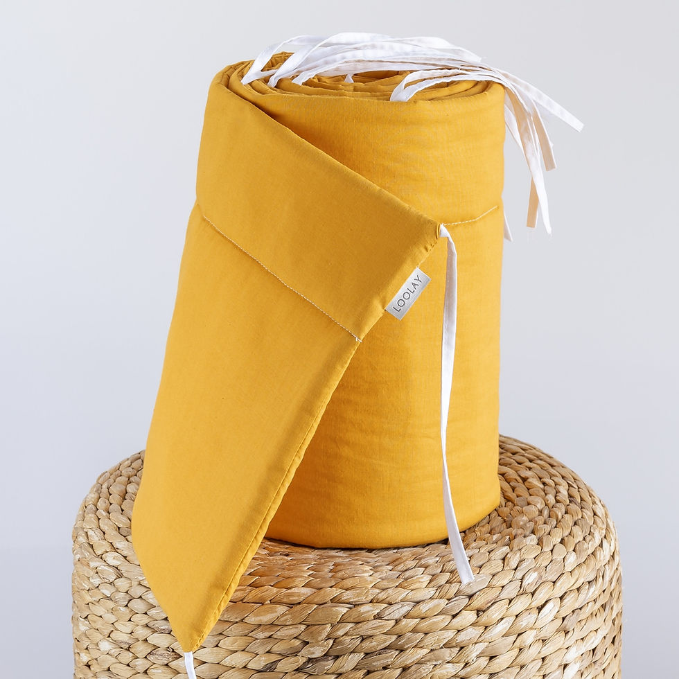 100% SENFGELB Gelb Baumwolle BETTUMRANDUNG für 140×70 cm und 120×60 cm Babybett