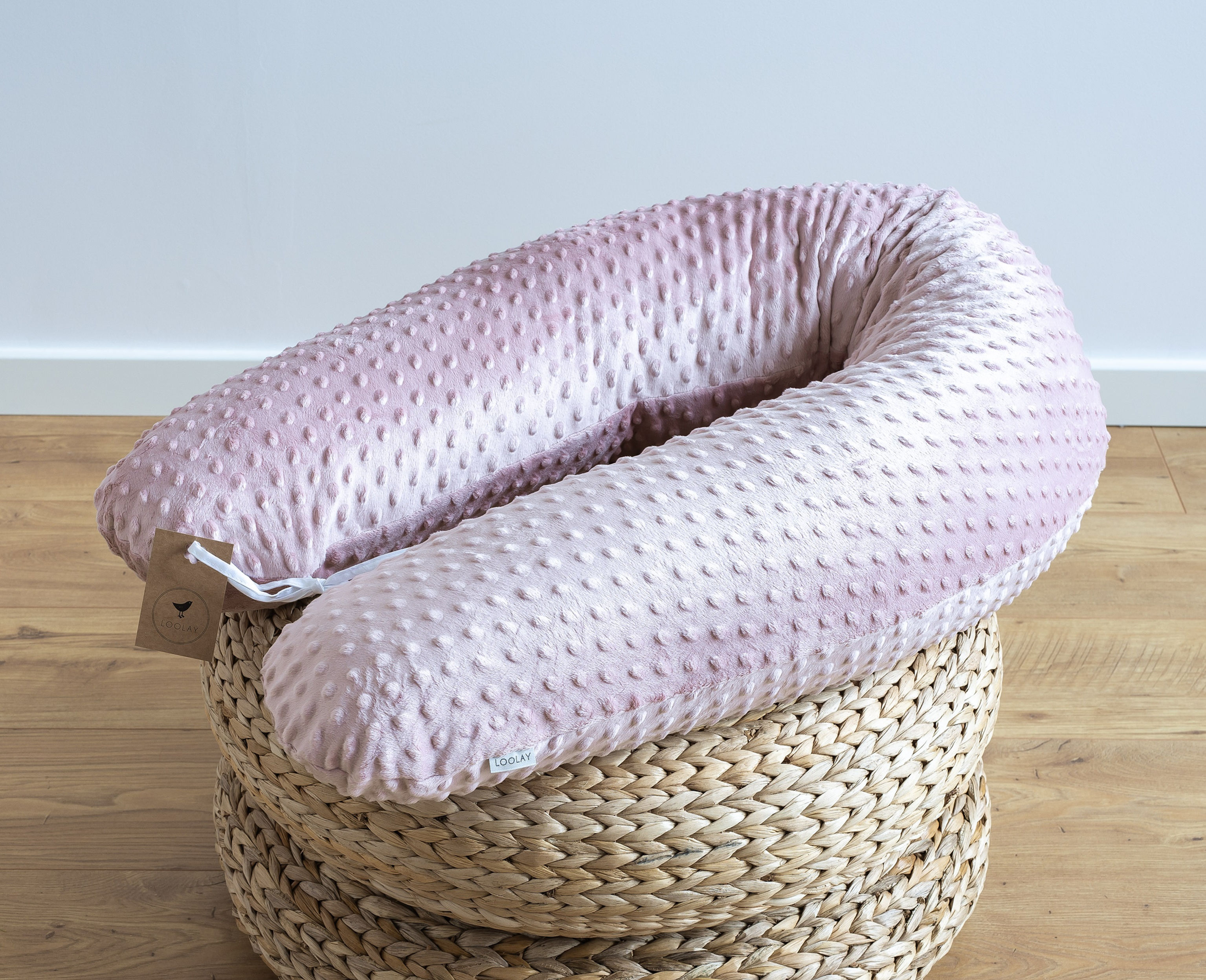 Puder ROSA Minky Altrosa Staubrosa (Polar Fleece) Stillkissen Lagerungskissen Schwangerschaftskissen Seitenschläferkissen