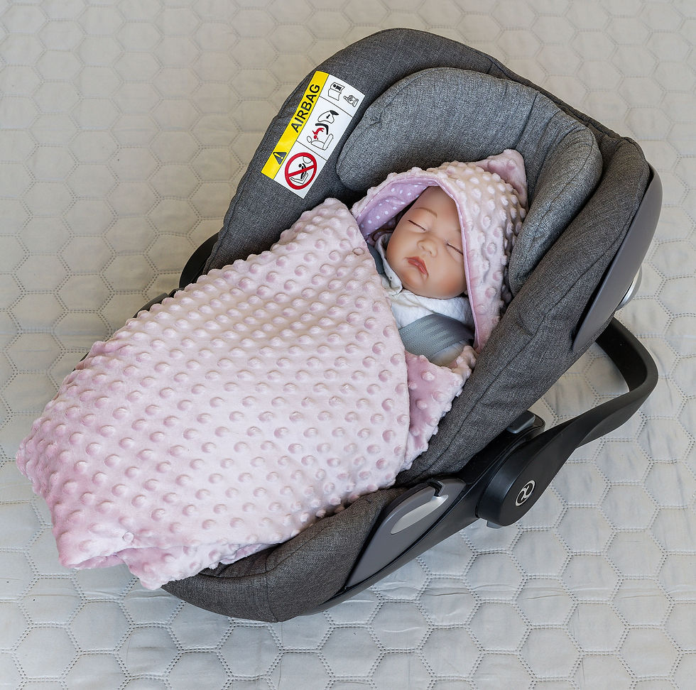 Miniaturbild: Altrosa MINKY/ PUNKTE Rosa Baumwolle Bababydecke oder Einschlagdecke für Kinder Autositz und Babyschale für Maxi-Cosi, Röm