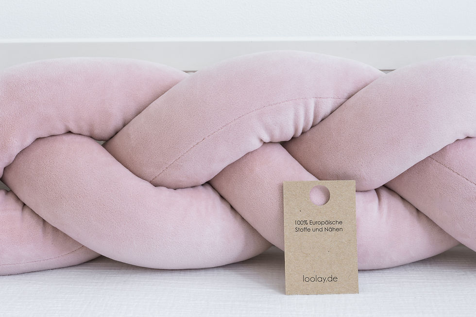 Miniaturbild: ROSA Samt VELOUR Geflochtene Dekokissen Bettschlange Zuglufstopper