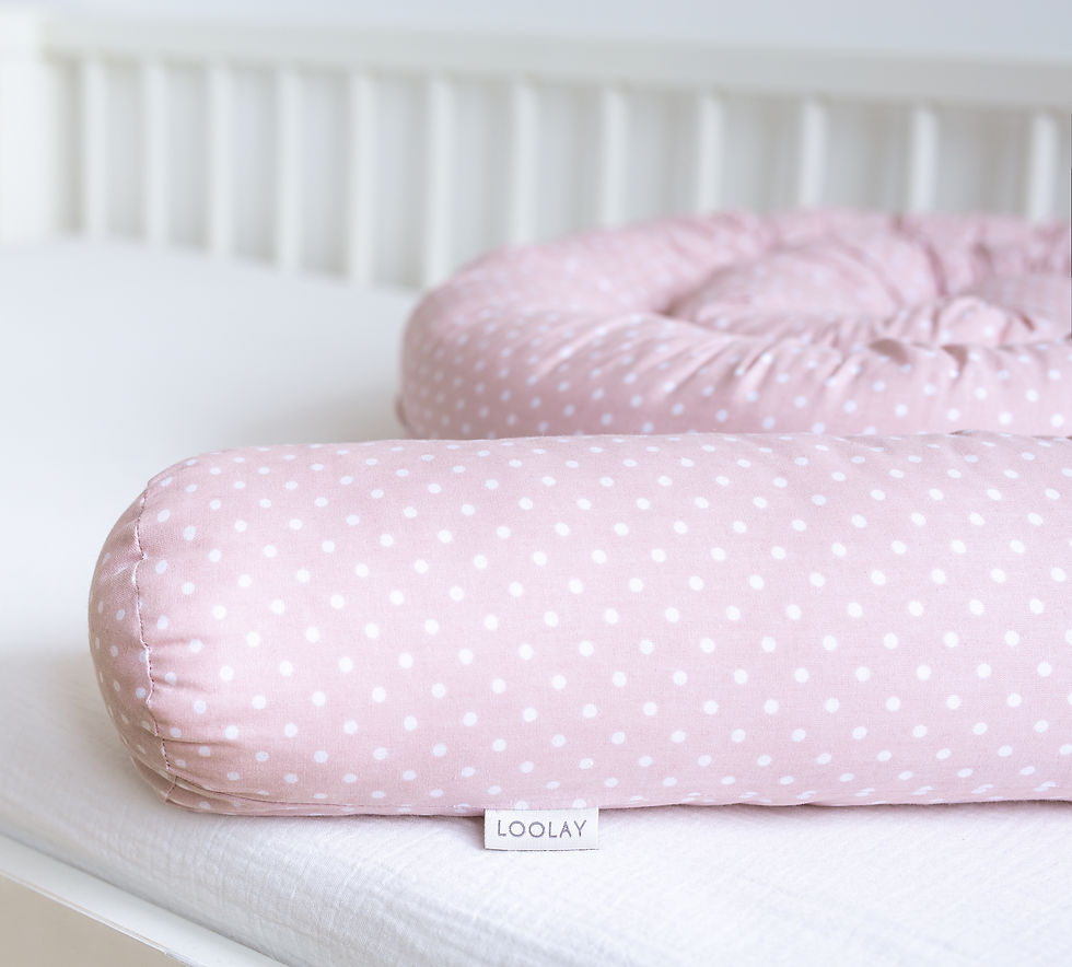 Punkte ROSA Baumwolle Bettschlange Nestchen Bettumrandung Zugluftstopper