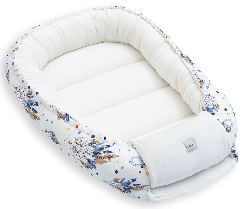 Miniaturbild: BABYNEST Samt VELOURS Ecru/ Traumfänger Ecru Nestchen Babynestchen SOLO und SETS
