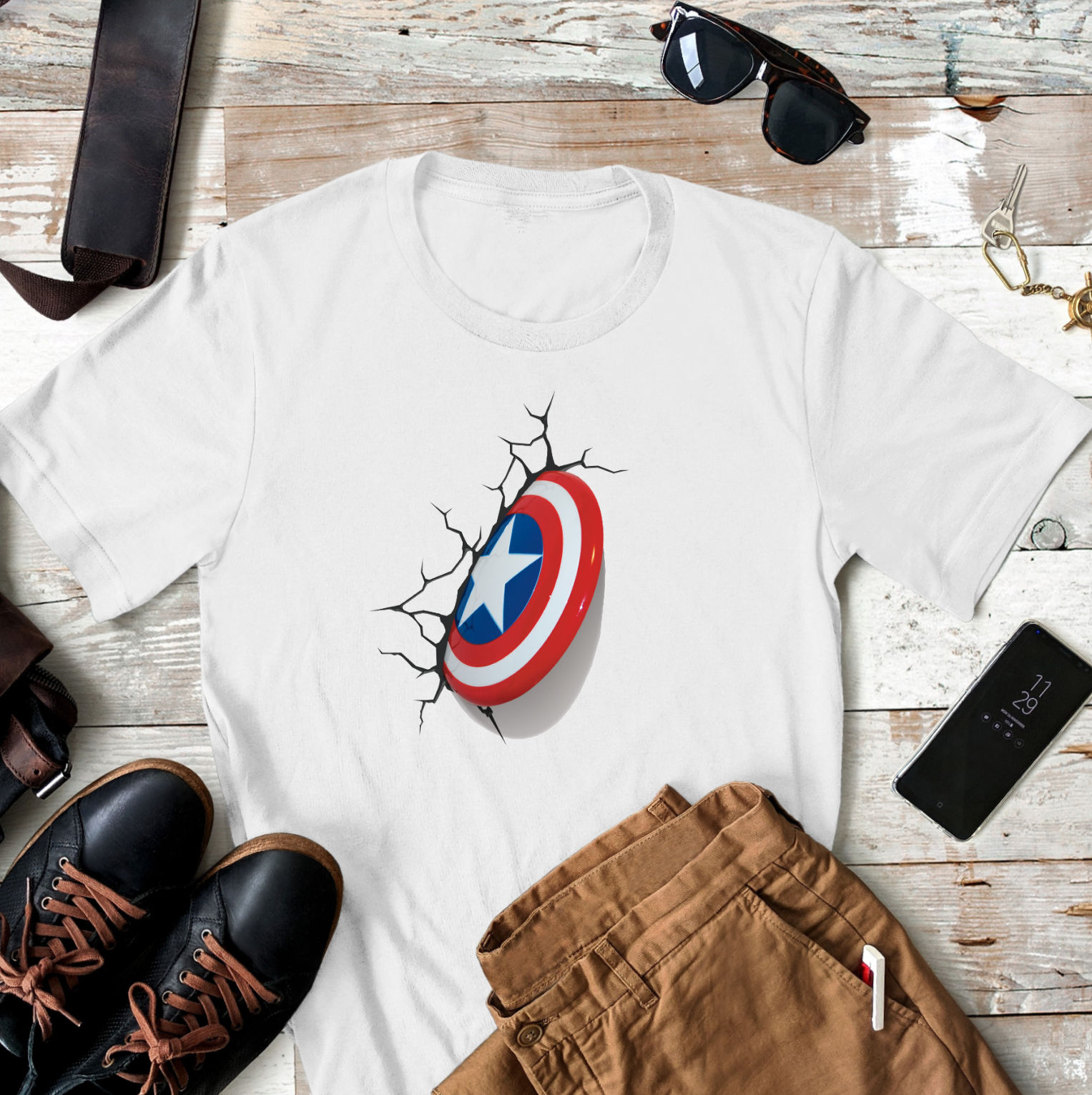 Essque Wall Sheild Of Captain America T-shirt